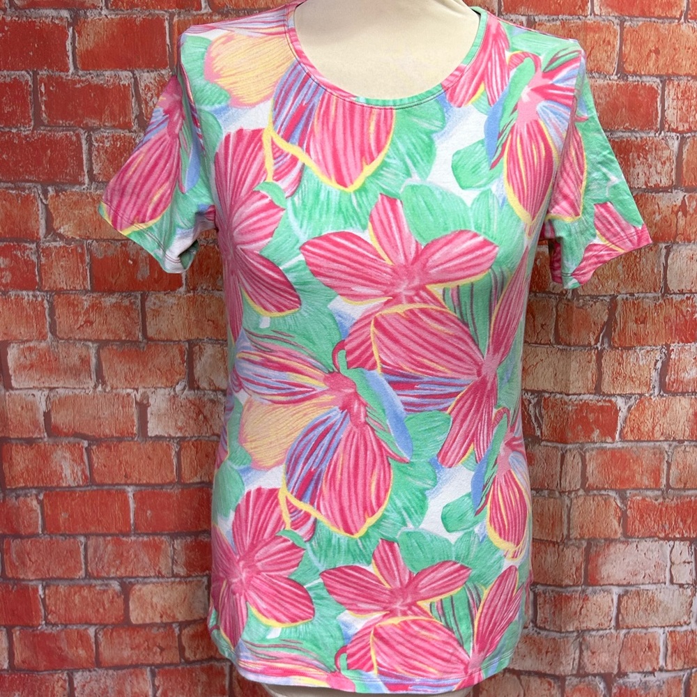 The Talbots Tee Floral Print Tee Shirt